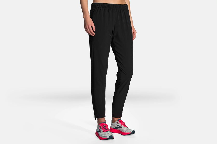 Womens Brooks Shakeout Pant Bottoms Black | 729346-FDU